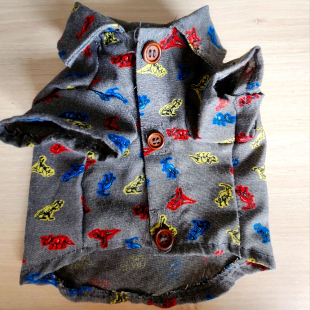Cute dog shirt with dinosaurs
